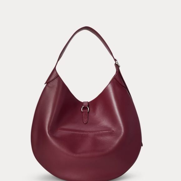 Ralph Lauren Burgundy Leather Large ID Bag - Picture 3 of 6